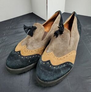 gentle souls Black, Brown & Tan Suede Tassel Loafers